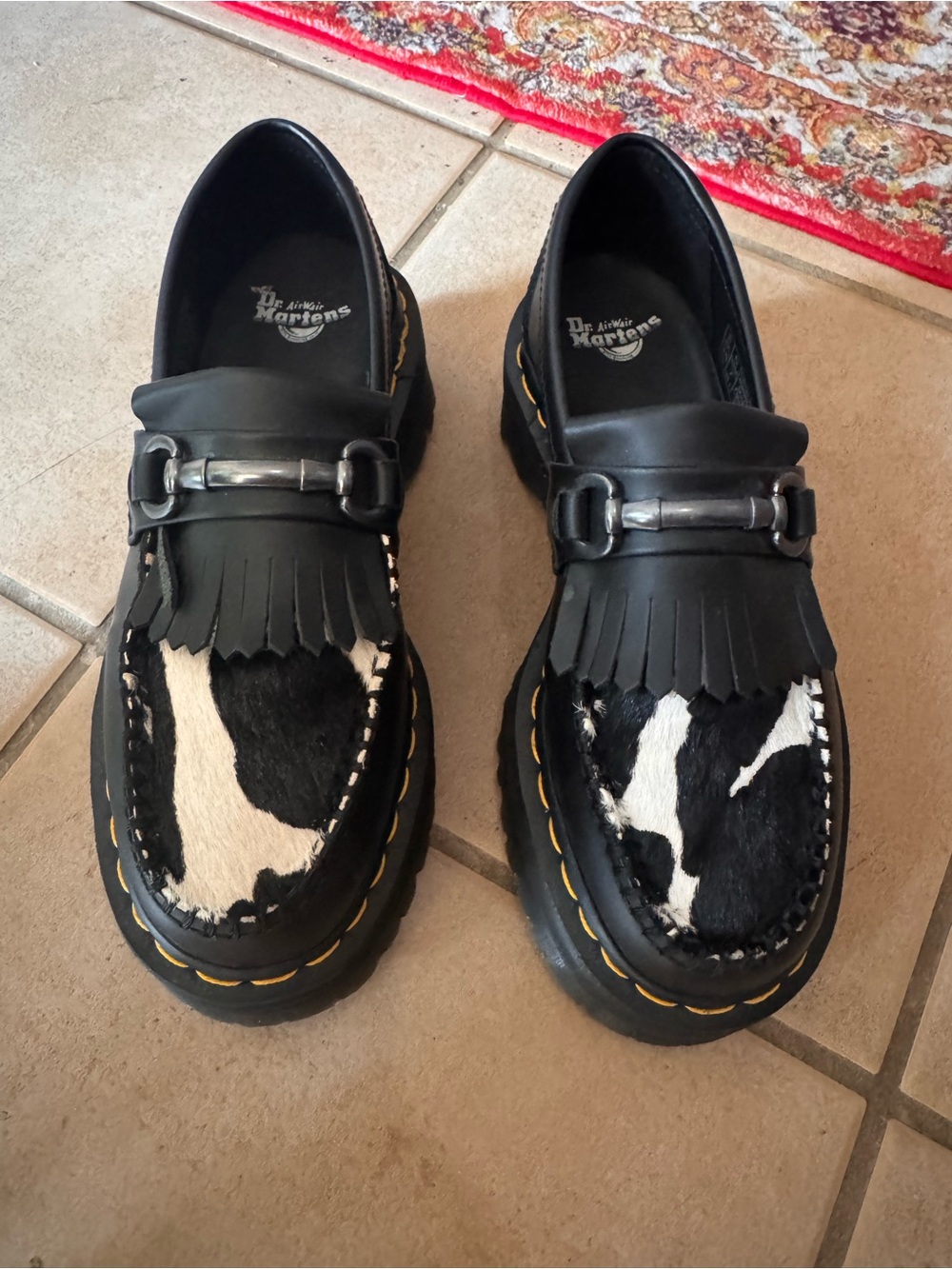 Dr. MartensWomen’s ' Black & White Cowhide Kiltie Loafers size 7